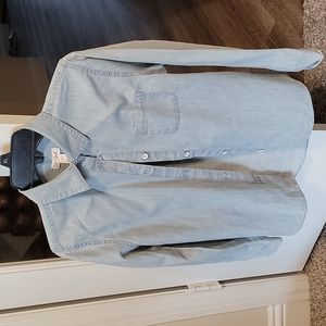 Girls Light denim button down shirt